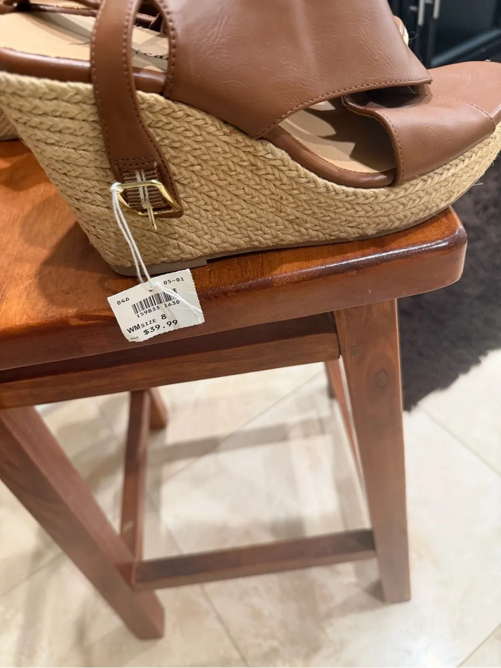 American Eagle Outfitters Crisscross Wedge Sandals in Black and Brown